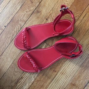 Madewell Red Braided Sightseer Sandal 7.5